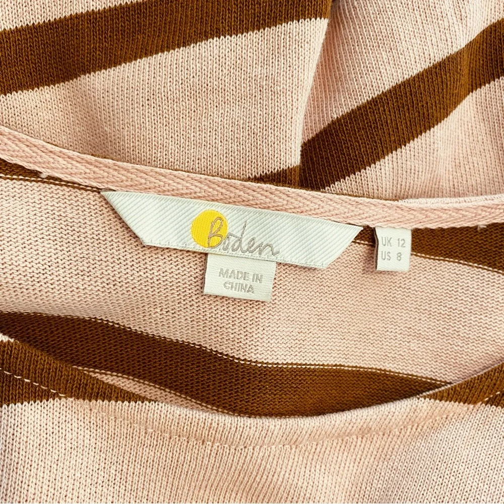 Boden top size 12 pink and brown stripes - Picture 2 of 7